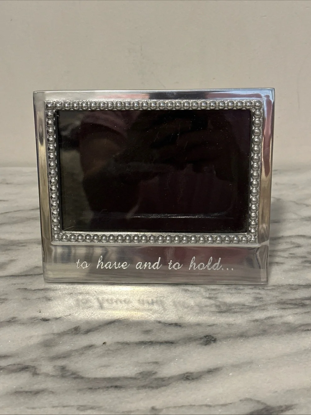 Mariposa “To Have and To Hold “ Silver Beaded Photo Frame 4x6”